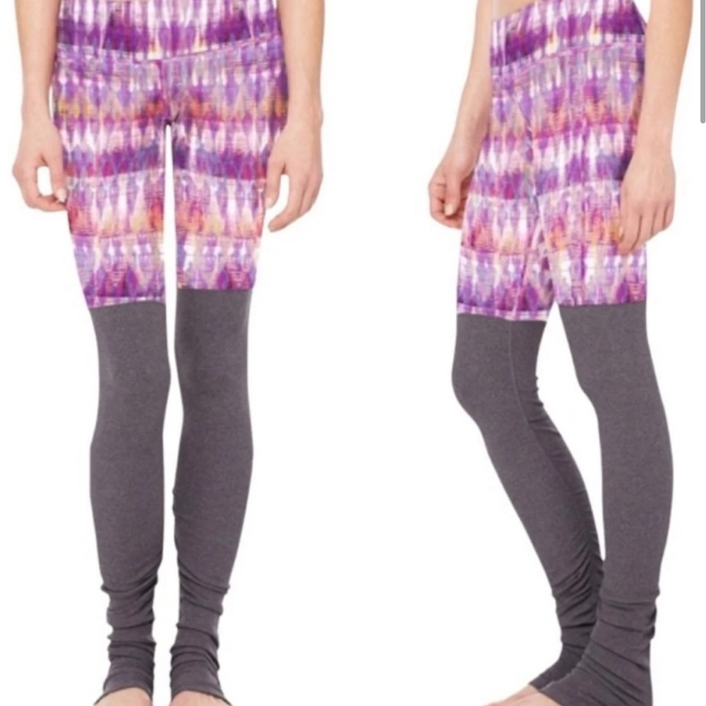 ALO Yoga Purple and Orange Patterned Leggings